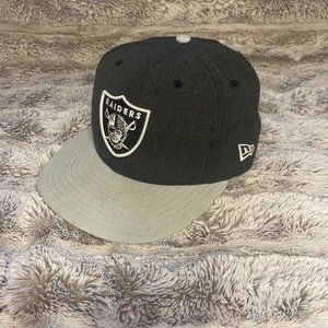 New Era Raiders Two-Tone Grey & Black 59FIFTY Fitted Hat - 7 1/4